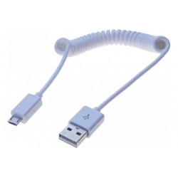 Cordon micro USB spiralé -...